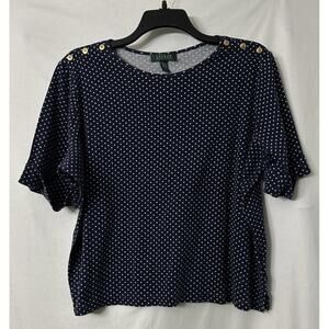 Lauren Ralph Laren LRL Womens Cropped Pullover Top‎ Blouse Plus Size 3X